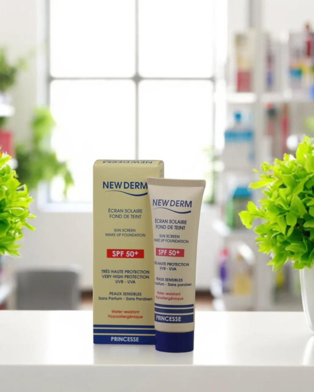 NEW DERM Écran Solaire Teintée Princesse SPF 50+ – 50ml