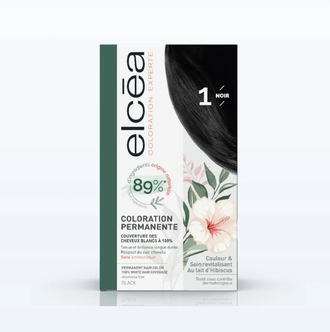ELCÉA Coloration Permanente au Lait d’Hibiscus 1 Noir