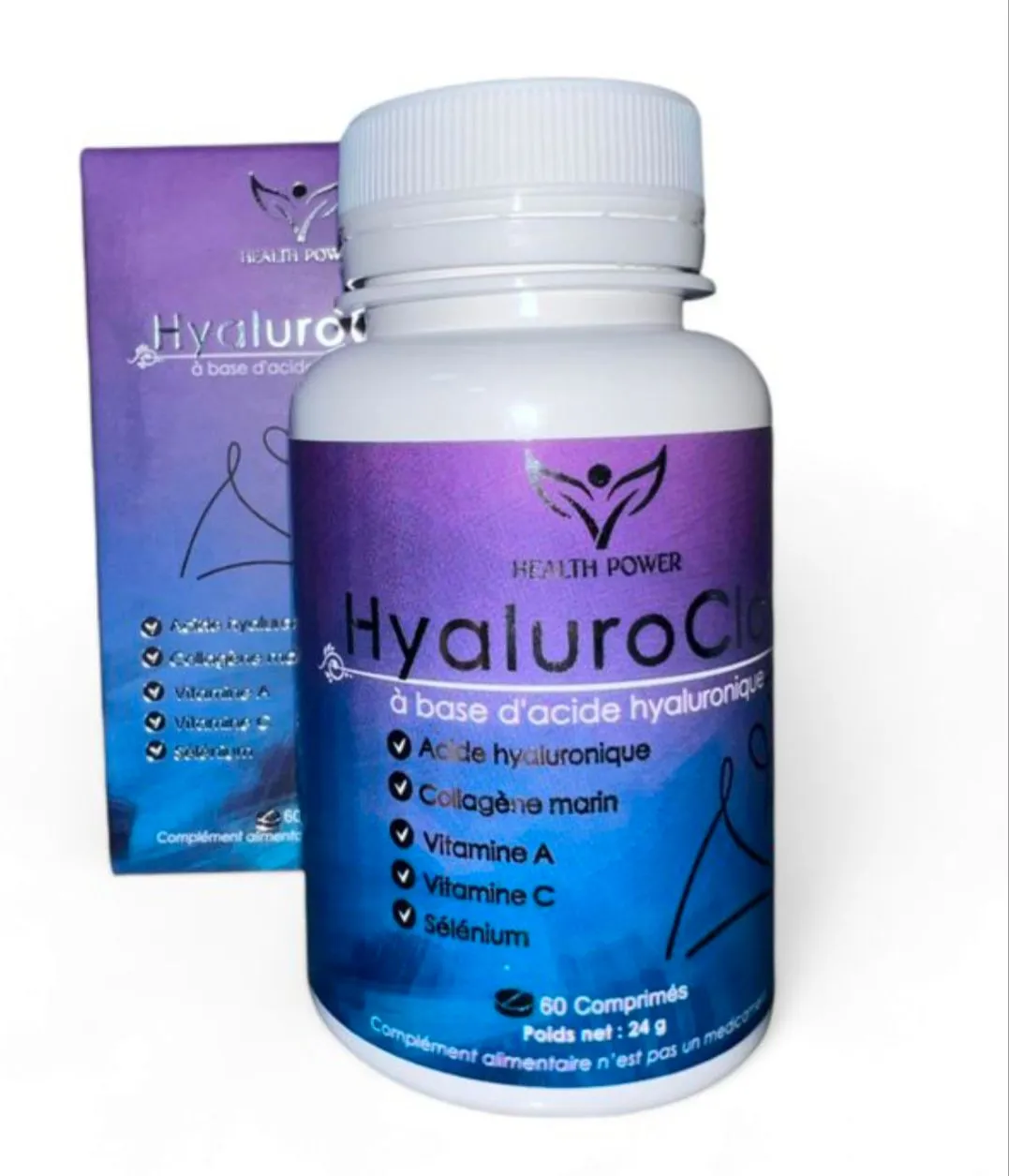 Health Power HyaluroClair à Base d'Acide Hyaluronique – 60 Comprimés