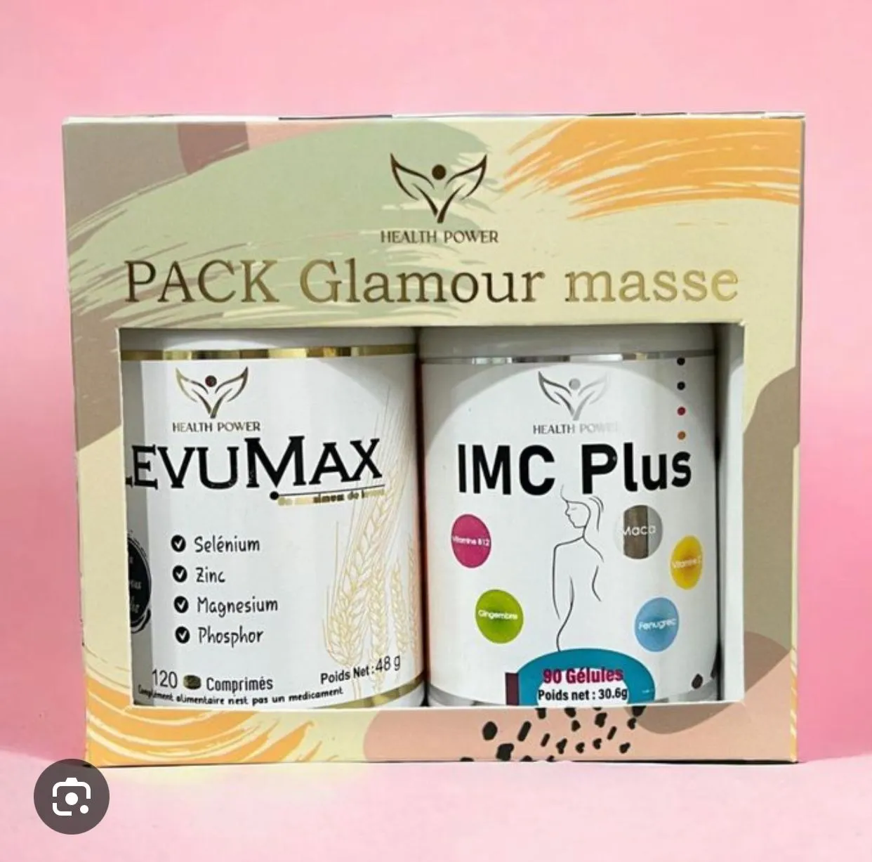 Health Power Pack Glamour Masse IMC Plus 90 Gélules + Levu Max 120 Comprimés