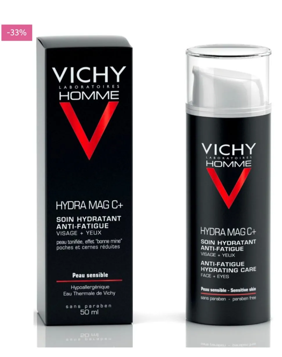 Vichy Homme Hydra Mag C+ - Soin Hydratant Anti-Fatigue Visage + Yeux 50ml