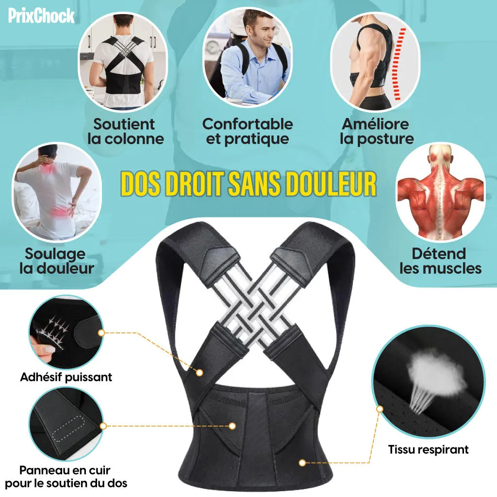 Correcteur De Posture Pour Attelle Dorsale Réglable Hommes Et Femmes