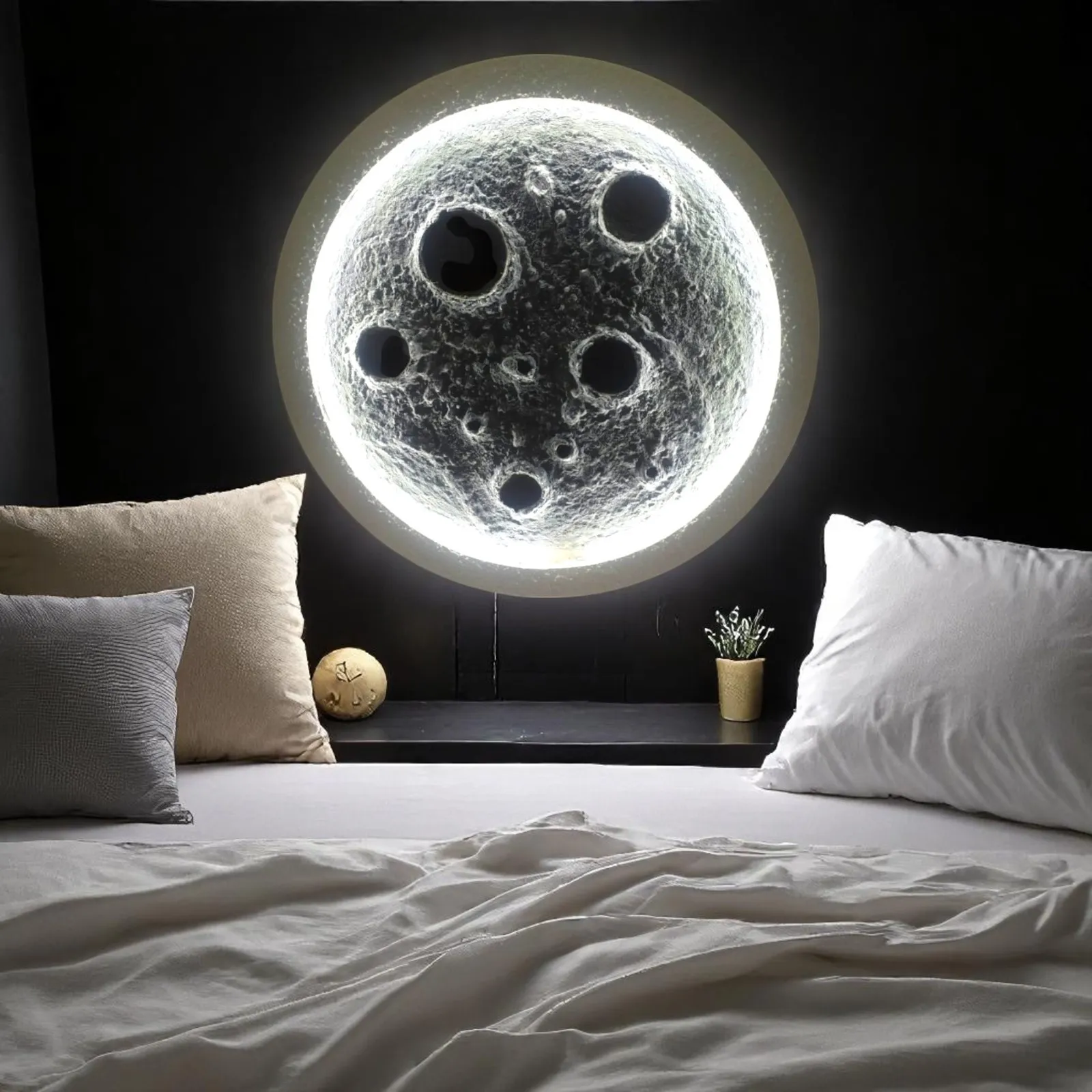 ART1/1™ Tableau 3D Lune de ART1/1 -Led Blanc