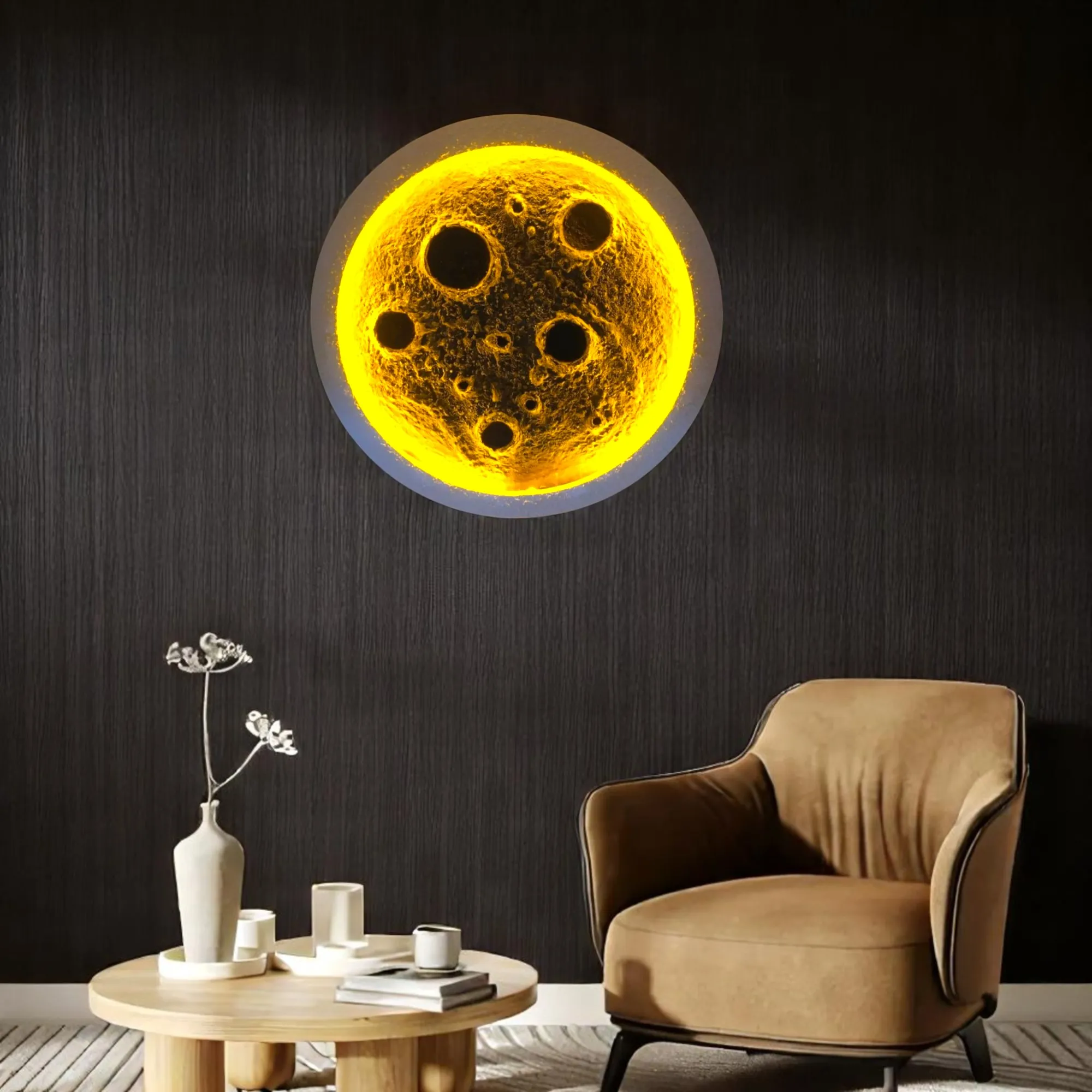 ART1/1™ Tableau 3D Lune de ART1/1 -Led or