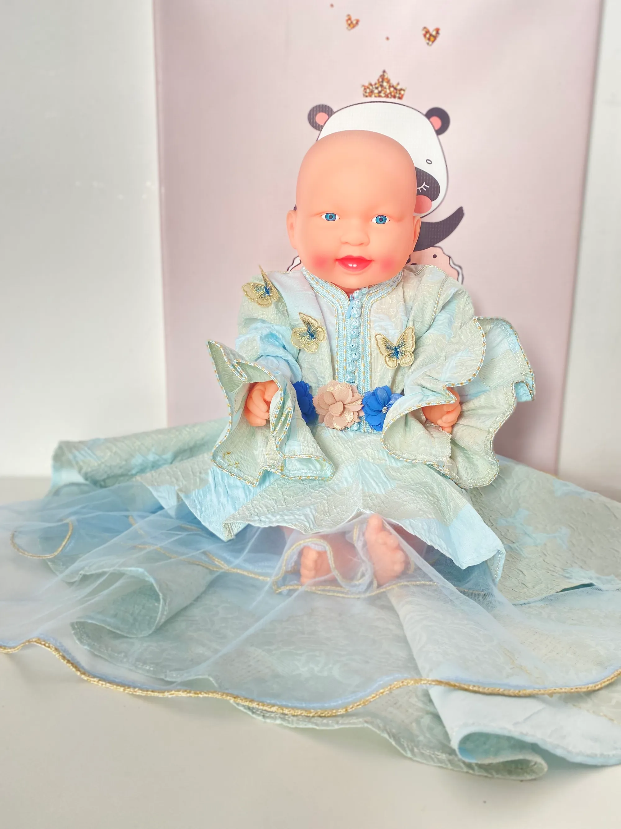 Fleur de Ciel – Caftan Enfant Bleu Pastel