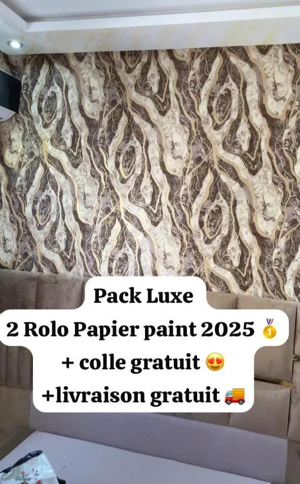 PACK 2 ROLO PAPIER PEINT COLLECTION LUXURY + COLLE GRATUIT