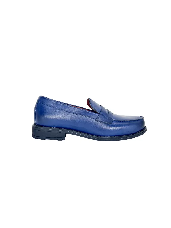 Mocassin Classique 078 Cuir Bleu