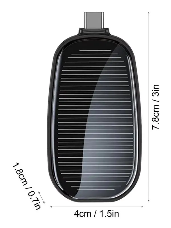 Chargeur solaire portable porte-clés Power Bank compact Mini Powerbank pour téléphone portable IOS et TYPE-C Banque d'alimentation d'urgence .