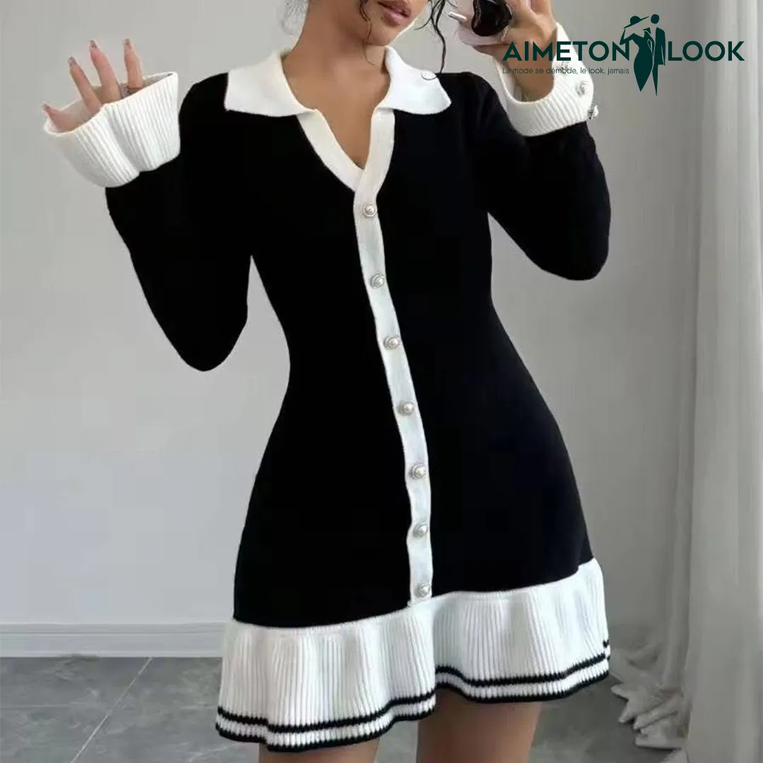 robe sexy blanc noir