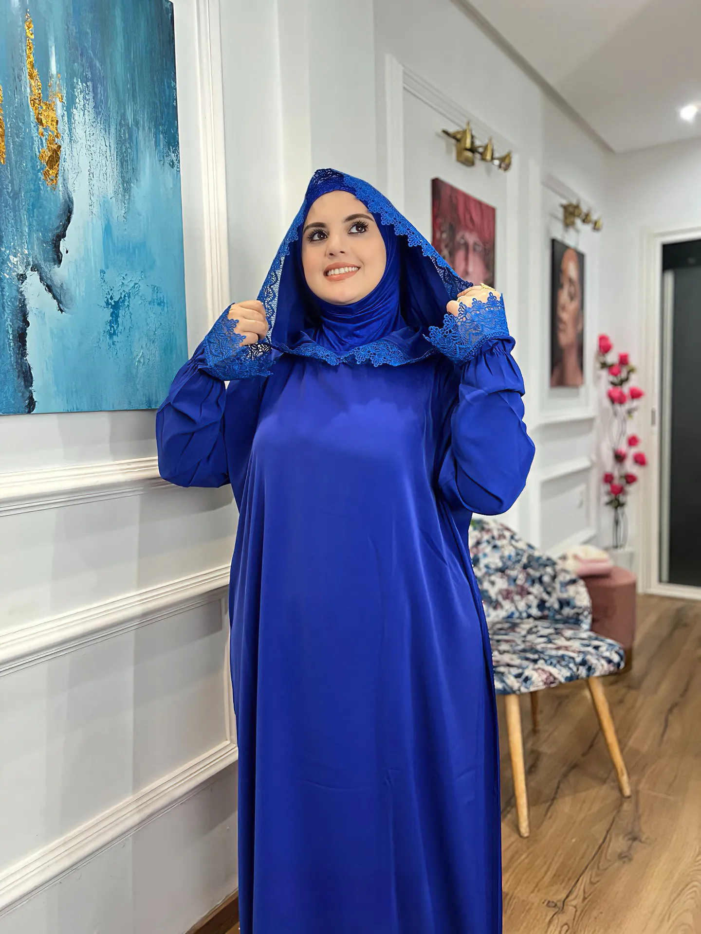 Abaya Bleu