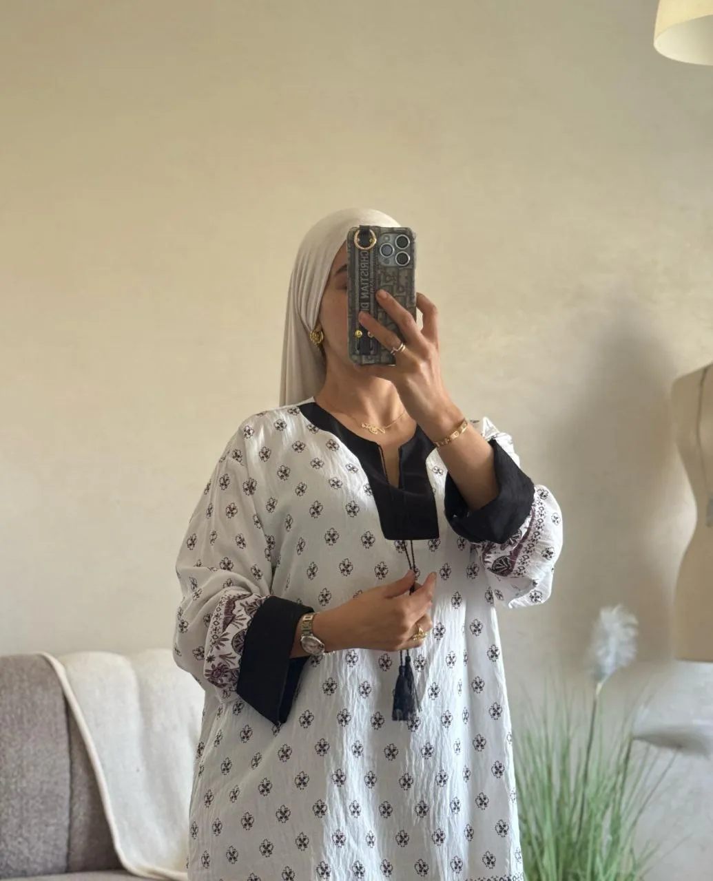 Tenue Femme Été |SERINA|  Tunique Légère à Motifs & Pantalon Fluide