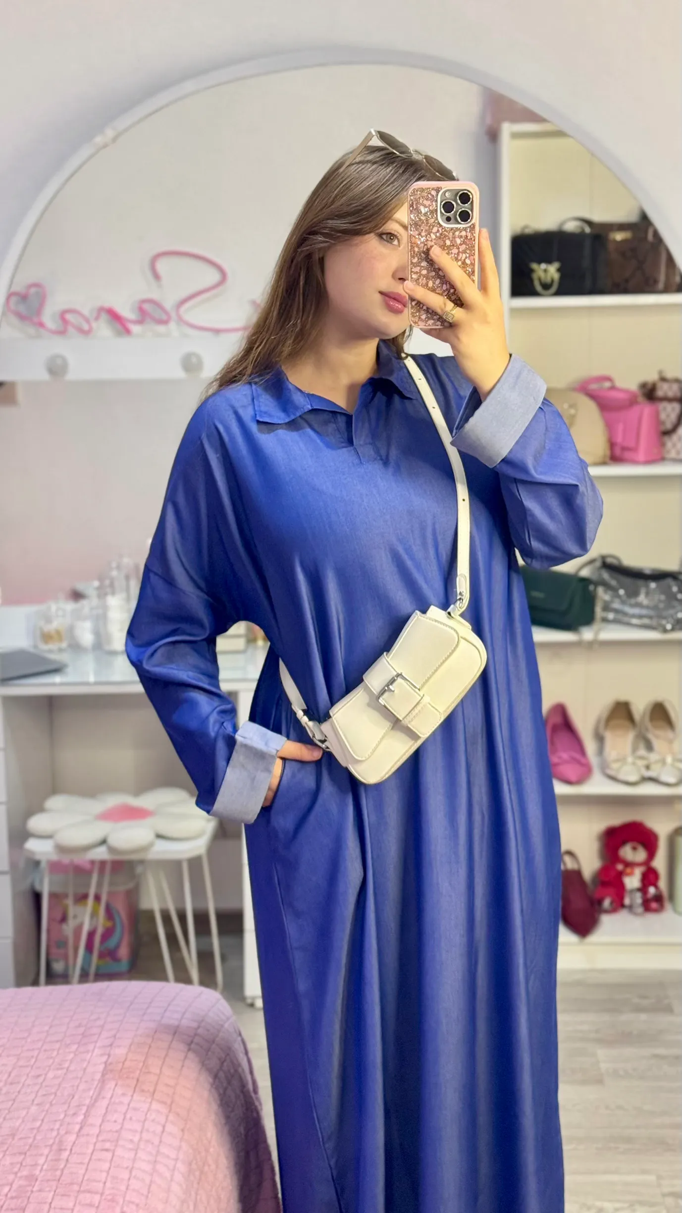  Abaya UrbanChic – Élégance & Confort en Jean Bleu