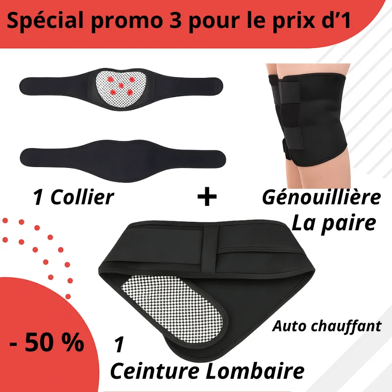 CEINTURE + génouillière + collier cervical