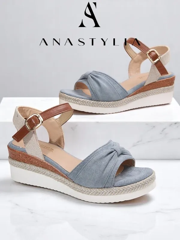 ✨ Sandales à talon compensé avec boucle en nœud papillon