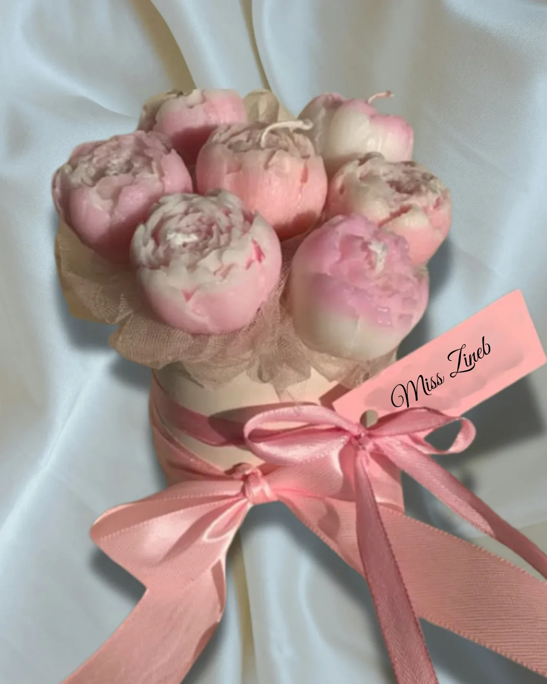 Bouquet de 7 Boujie Pivoine