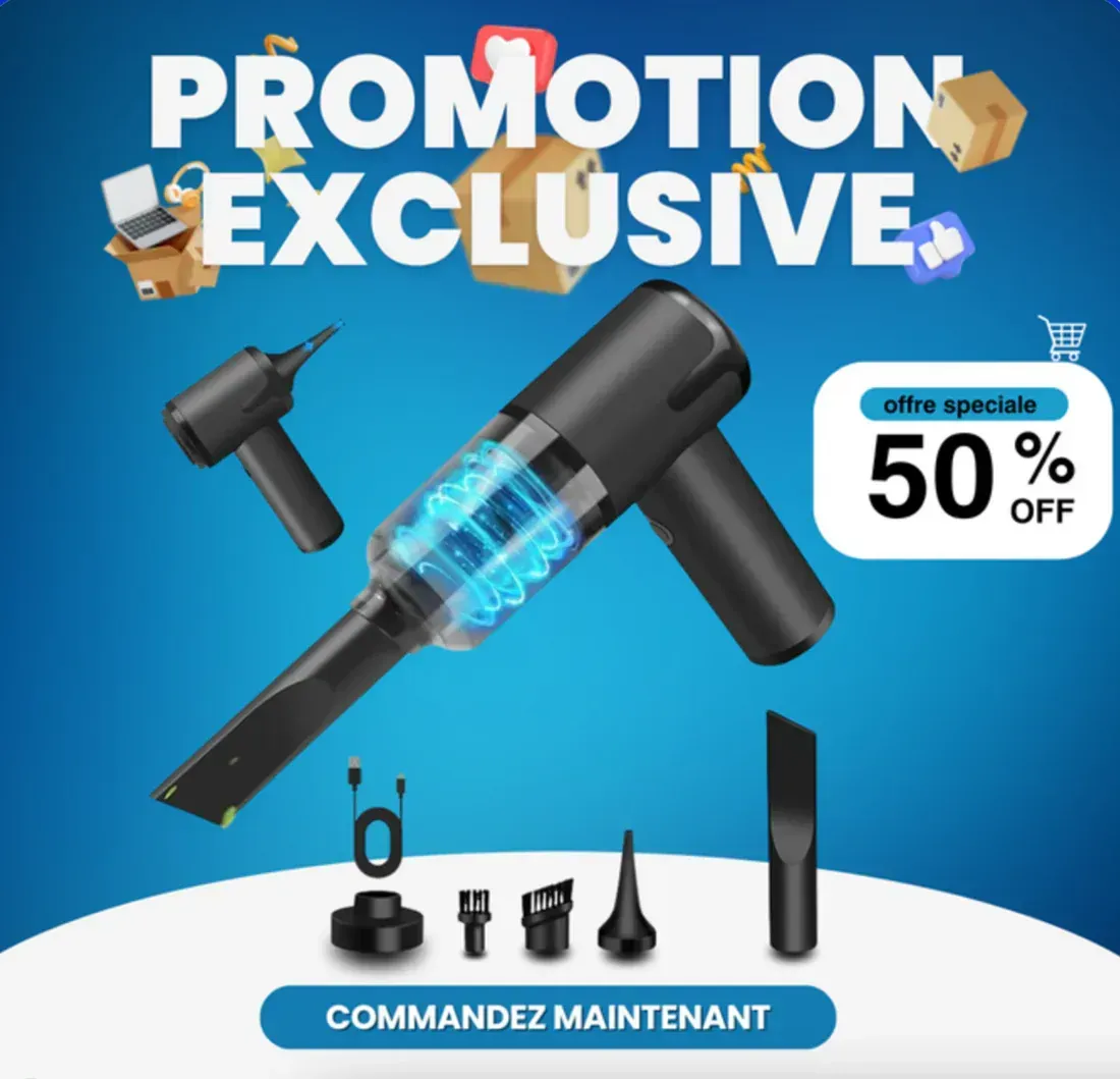 ASPIRATEUR PORTABLE SANS FIL - PUISSANT & ORIGINAL LP